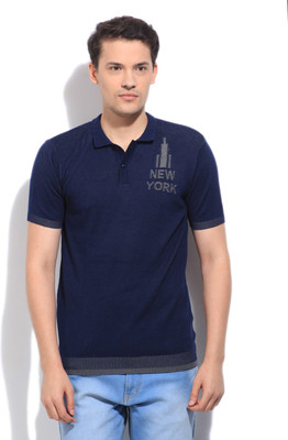 

Arrow New York Solid Men' Polo Neck Blue T-Shirt, Navy