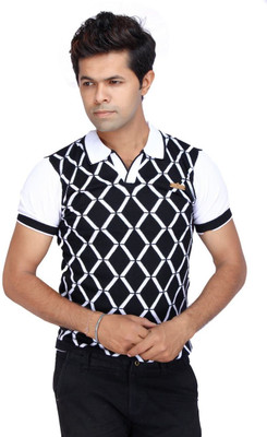 

JG FORCEMAN Printed Men's Polo Neck Black T-Shirt