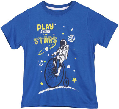 

Chalk by Pantaloons Boys Graphic Print T Shirt(Blue, Pack of 1, Cobalt blue