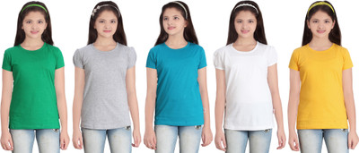 

FabTag - Sini Mini Girls Solid T Shirt(Multicolor