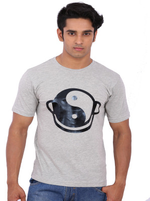 

Rat Trap Printed Men's Round Neck Grey T-Shirt, G mellange