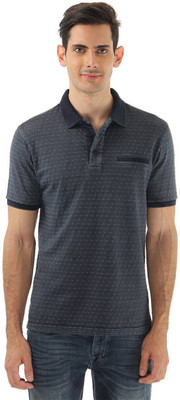 

Monte Carlo Polka Print Men's Polo Neck Black, Blue T-Shirt