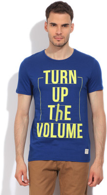 

United Colors of Benetton. Printed Men's Round Neck Blue T-Shirt, M12
