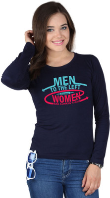

SayItLoud Printed Women's Round Neck Dark Blue T-Shirt, Navy blue