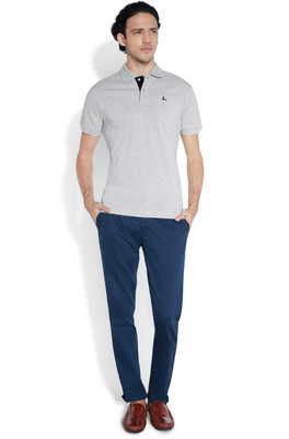 

Parx Solid Men's Flap Collar Neck Grey T-Shirt