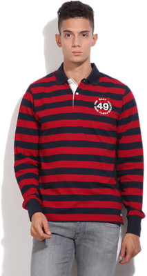 

Gant Striped Men's Polo Neck Dark Blue, Red T-Shirt, Yel02