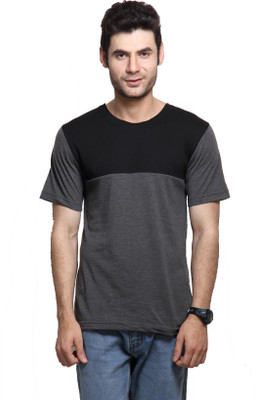 

Rigo Solid Men's Round Neck Grey T-Shirt, Charcoal