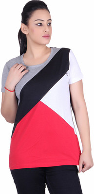 

Vivid Bharti Self Design Women' Round Neck Multicolor T-Shirt, Multi