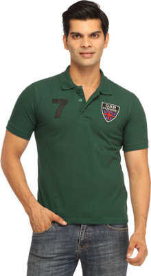 

Rockhard Solid Men's Polo Neck Dark Green T-Shirt