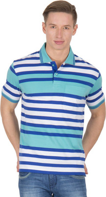 

Wilkins & Tuscany Striped Men' Polo Neck Blue T-Shirt, Hopkin aqua