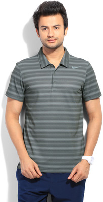 

Nike Striped Men's Polo Neck Grey T-Shirt, 35