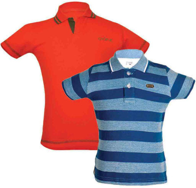 

Gkidz Boys Solid Cotton T Shirt(Multicolor, Pack of 2, Red