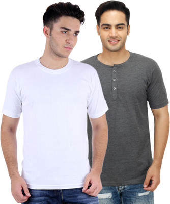

Sanvi Traders Solid Men Round Neck Multicolor T-Shirt(Pack of 2, Multicolour