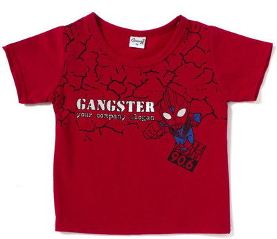 Camey Boys Printed Lycra T Shirt(Red, Pack of 1