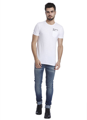 

Jack & Jones Solid Men' Round Neck White T-Shirt