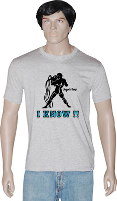 

Tshirt.in Graphic Print Men's Round Neck Grey T-Shirt, Grey melange