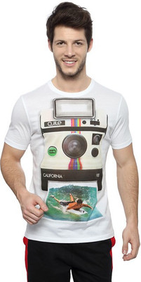 

Ajile by Pantaloons Printed Men's Round Neck White T-Shirt