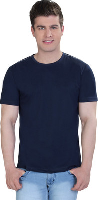 

The Cotton Company Solid Men' Round Neck Dark Blue T-Shirt, Windsor blue