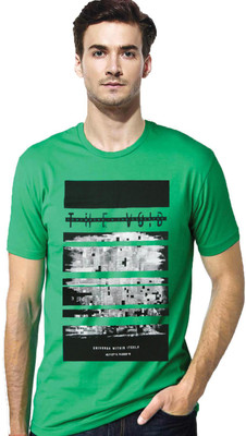 

Gallop Printed Men' Round Neck Green T-Shirt