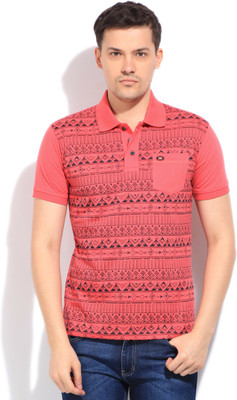 

LAWMAN Pg3 Printed Men's Polo Neck Pink T-Shirt, Coral