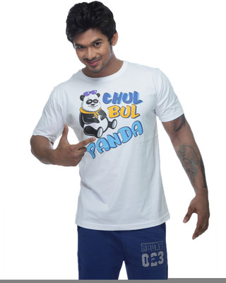 

Clickroo Printed Men's Round Neck White T-Shirt