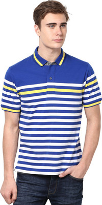 

Mudo Striped Men's Mandarin Collar Multicolor T-Shirt, Multi