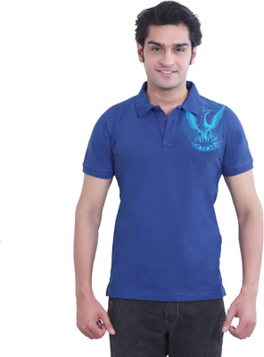 

Tantra Graphic Print Men's Polo Neck Blue T-Shirt, Royal blue