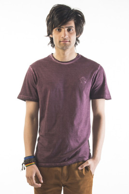

Srota Solid Men' Round Neck Red T-Shirt, Cherry red