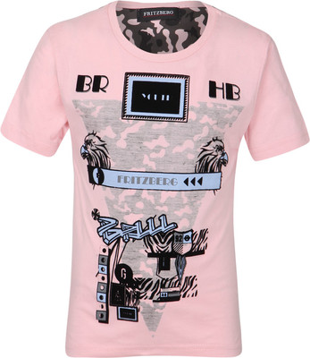 

Fritzberg Boys Printed T Shirt(Pink