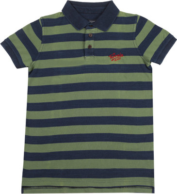 

Indian Terrain Boys Striped Cotton T Shirt(Multicolor, Pack of 1, Sap