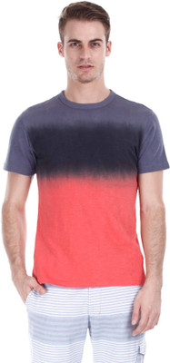 

Zobello Self Design Men's Round Neck Multicolor T-Shirt, Dip dye grey orange