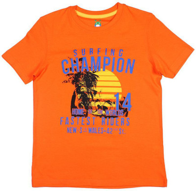 

Poppers by Pantaloons Boys Graphic Print T Shirt(Orange, Pack of 1