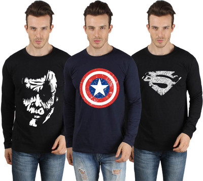 

SayItLoud Printed Men' Round Neck Multicolor T-Shirt(Pack of 3