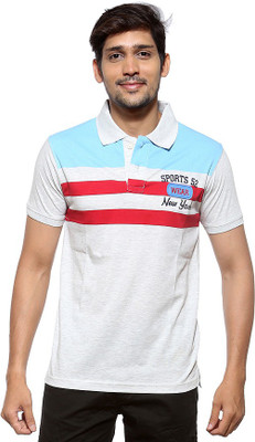

Sports 52 Wear Striped Men's Polo Neck Blue T-Shirt, Sky.
