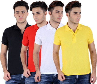 

Sanvi Traders Solid Men Polo Neck Multicolor T-Shirt(Pack of 4