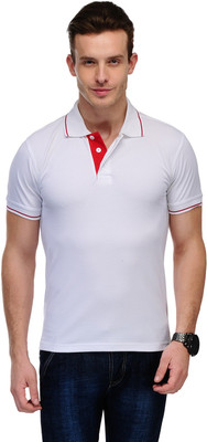 

Scott International Solid Men's Polo Neck White T-Shirt, Red;white