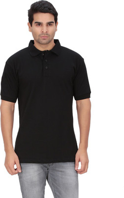 

DNA Solid Men's Polo Neck Black T-Shirt