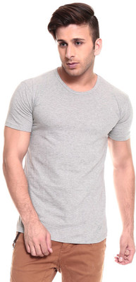 

Izinc Solid Men' Round Neck Grey T-Shirt