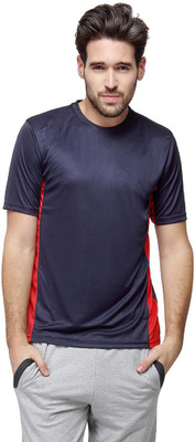 

Campus Sutra Solid Men Round Neck Blue T-Shirt