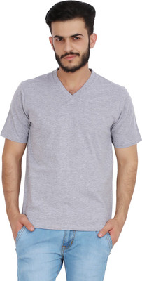 

Checkers Bay Solid Men's V-neck Grey T-Shirt