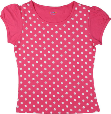 

Poppers by Pantaloons Girls Polka Print T Shirt(Pink, Light fuchsia