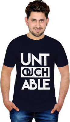 

INKIT Graphic Print Men' Round Neck Dark Blue T-Shirt, Navy blue