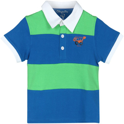 

Chirpie Pie by Pantaloons Boys Striped T Shirt(Green, Pack of 1