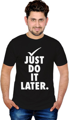 

INKIT Graphic Print Men' Round Neck Black T-Shirt