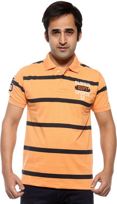 

Sports 52 Wear Striped Men's Polo Neck Orange T-Shirt