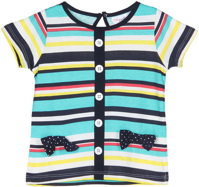 

Chirpie Pie by Pantaloons Girls Striped T Shirt(Green
