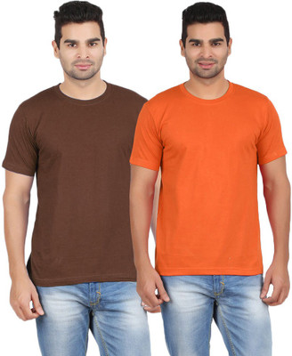 

Gallop Solid Men's Round Neck Multicolor T-Shirt(Pack of 2
