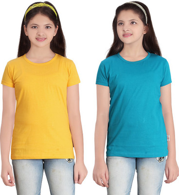 

FabTag - Sini Mini Girls Solid T Shirt(Multicolor