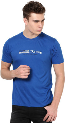 

Okane Printed Men's Round Neck Blue T-Shirt, Royal