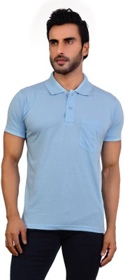 

Awack Solid Men's Polo Neck Light Blue T-Shirt, Sky blue